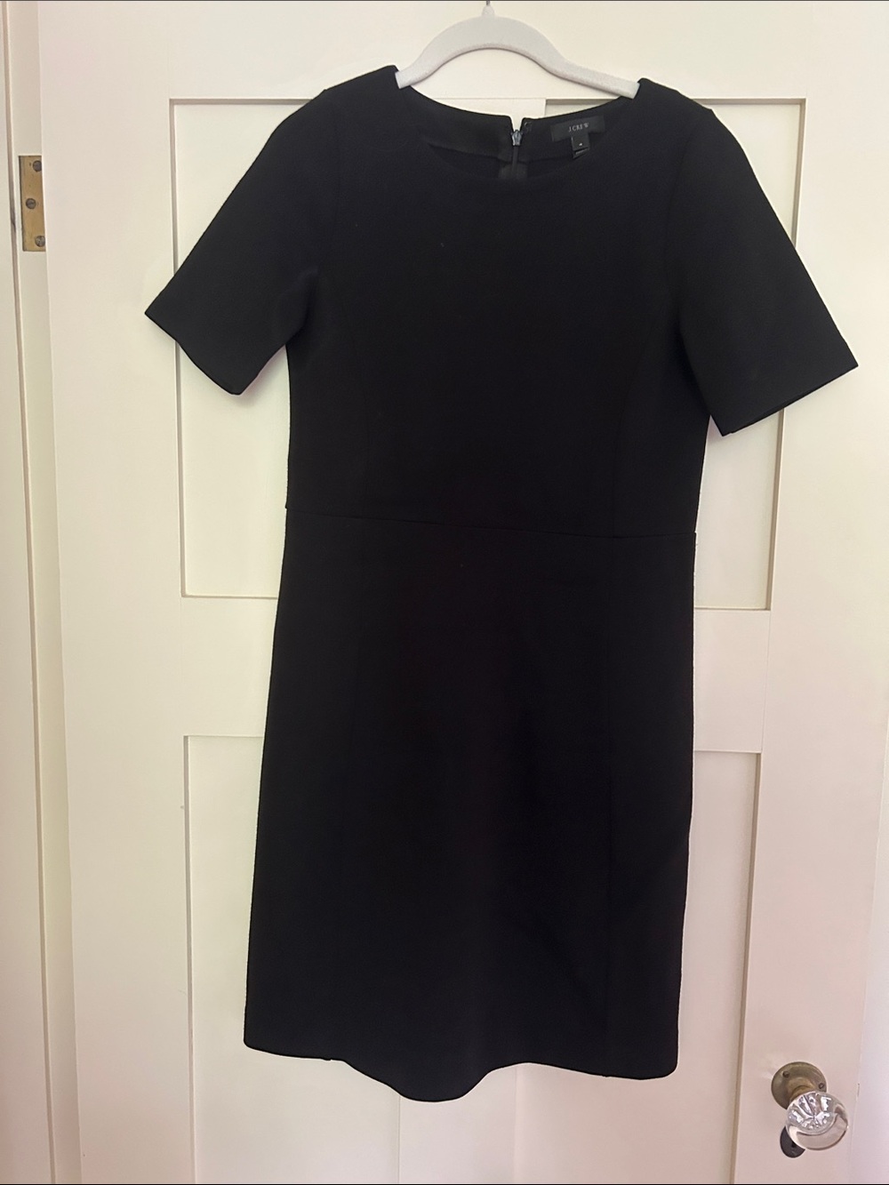 J. Crew Black Short-Sleeve Sheath Dress